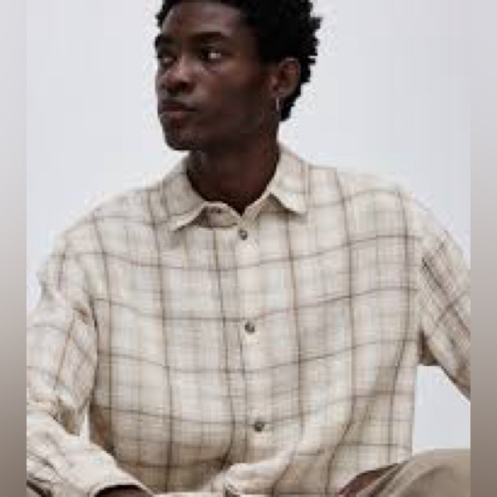 H&M Light Brown Plaid Shirt XL